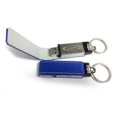 Leather USB stick with keychain-A.M.Best